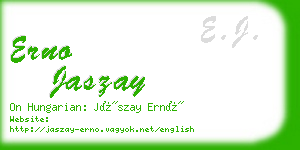 erno jaszay business card